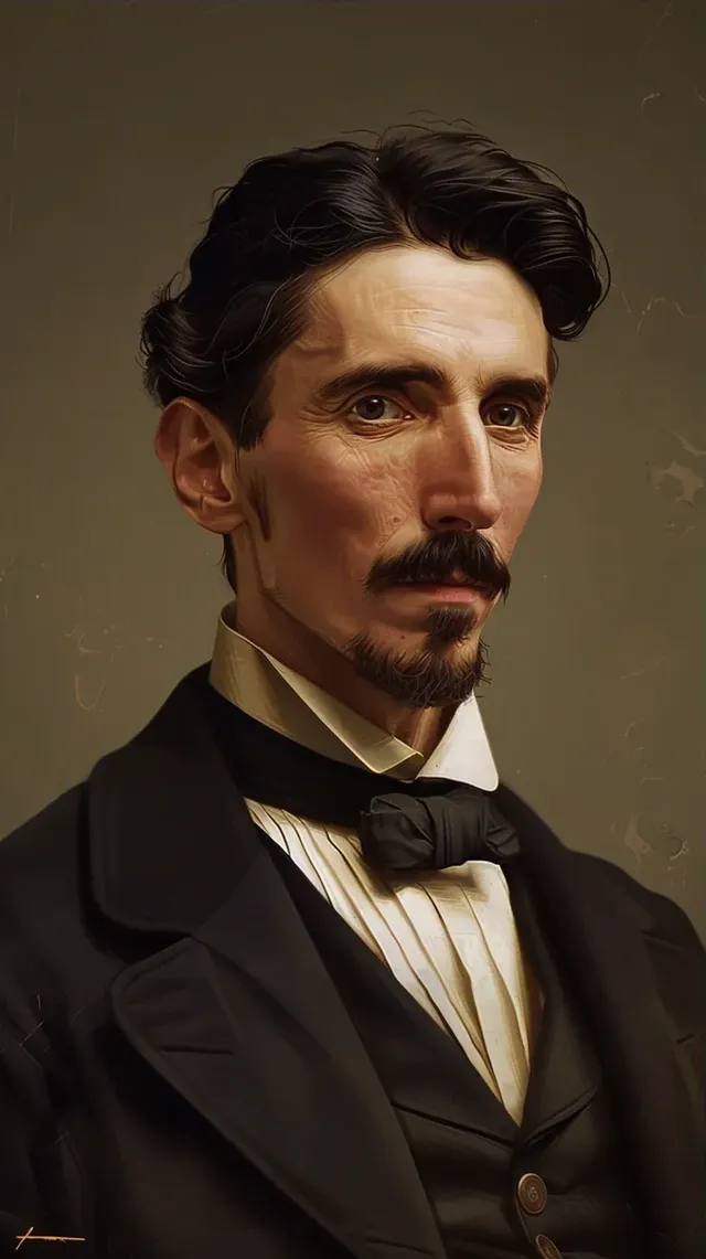 Portrait of Nikolai Tesla with Beard