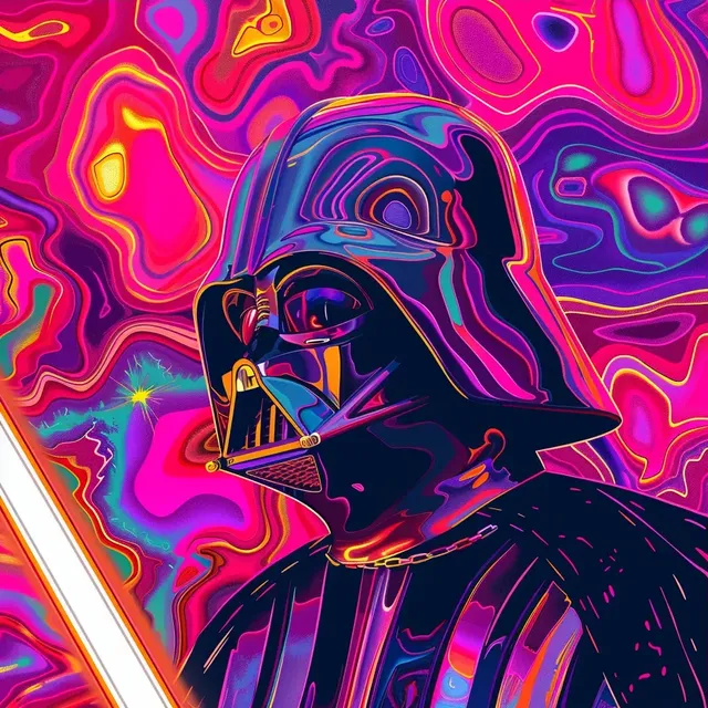 Psychedelic Technicolor Darth Vader