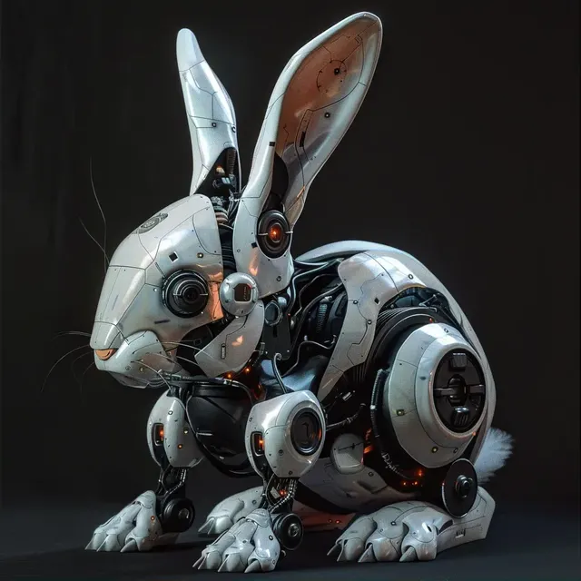 Rabbit with Robotic Features