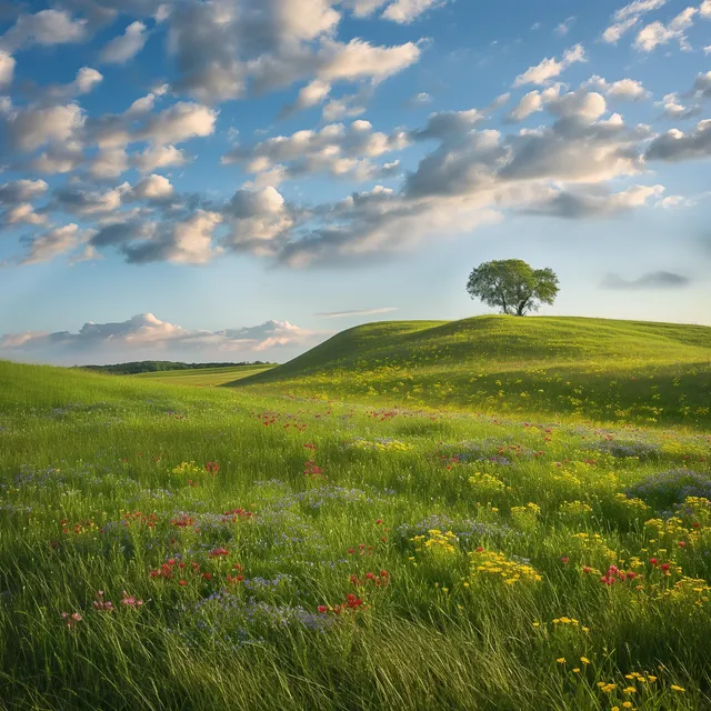 Radiant Summer Day on Vibrant Grassland