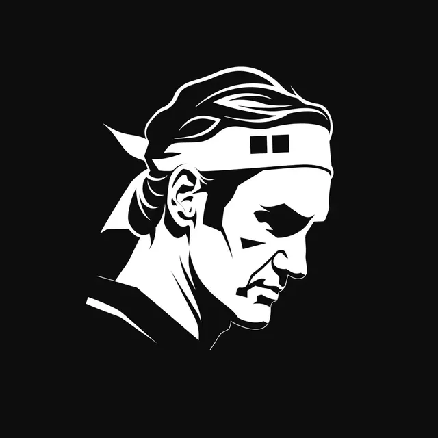 Roger Federer Elegant Glyph Logo