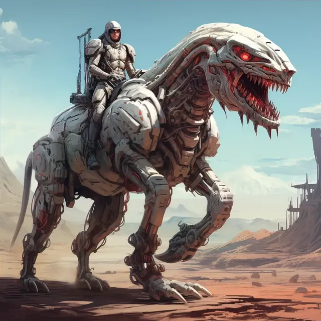 Sci-Fi Alien Riding Robot Horse