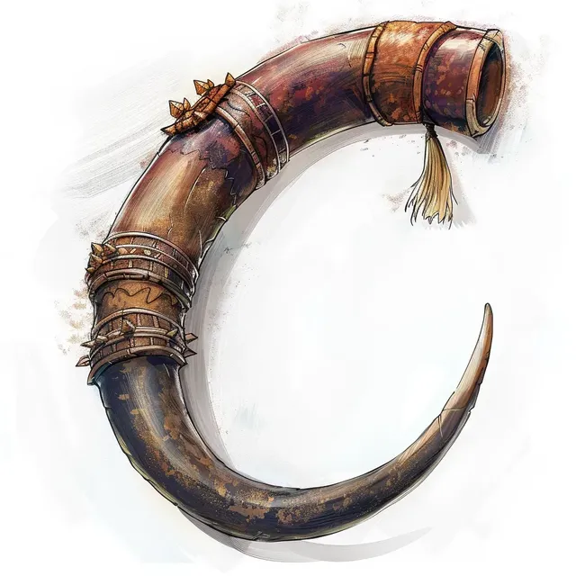 Simple Drawing of Ancient War Horn