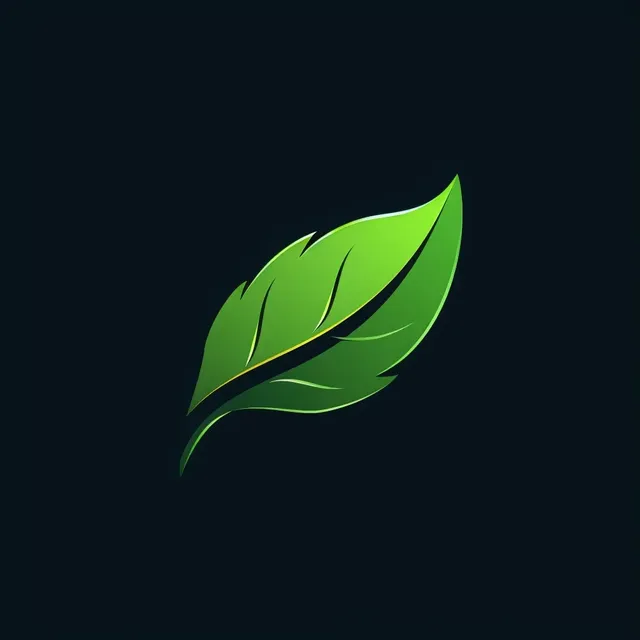 Simple One Leaf Vector Logo