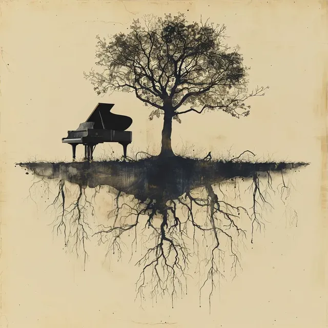 Sketch of Piano with Tree of Life