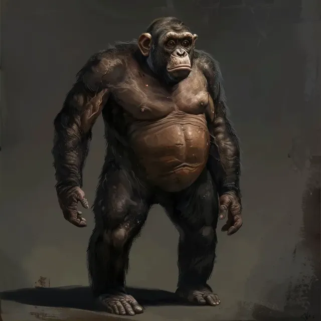 Skinny Fat Ape Cartoon