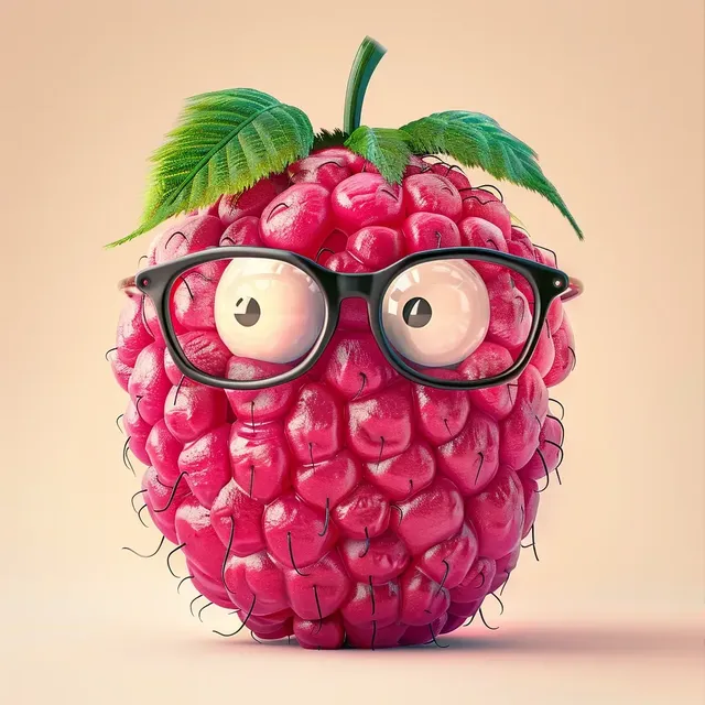 Smart Raspberry Wearing Reading Glasses