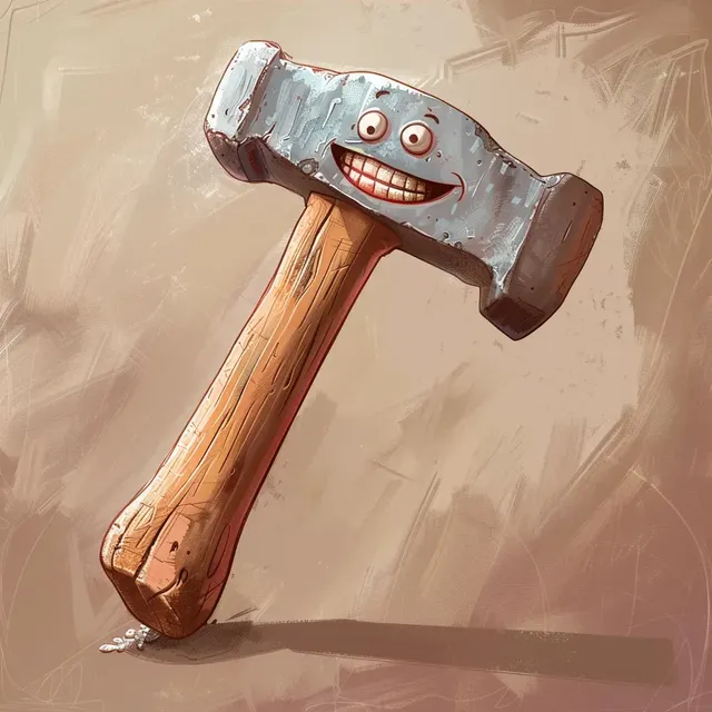 Smiling Cartoon Hammer