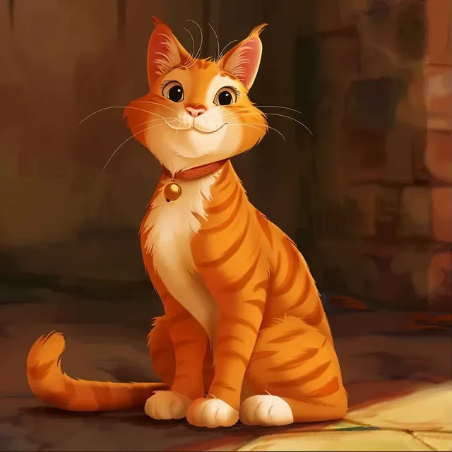 Smiling Disney-Style Cat