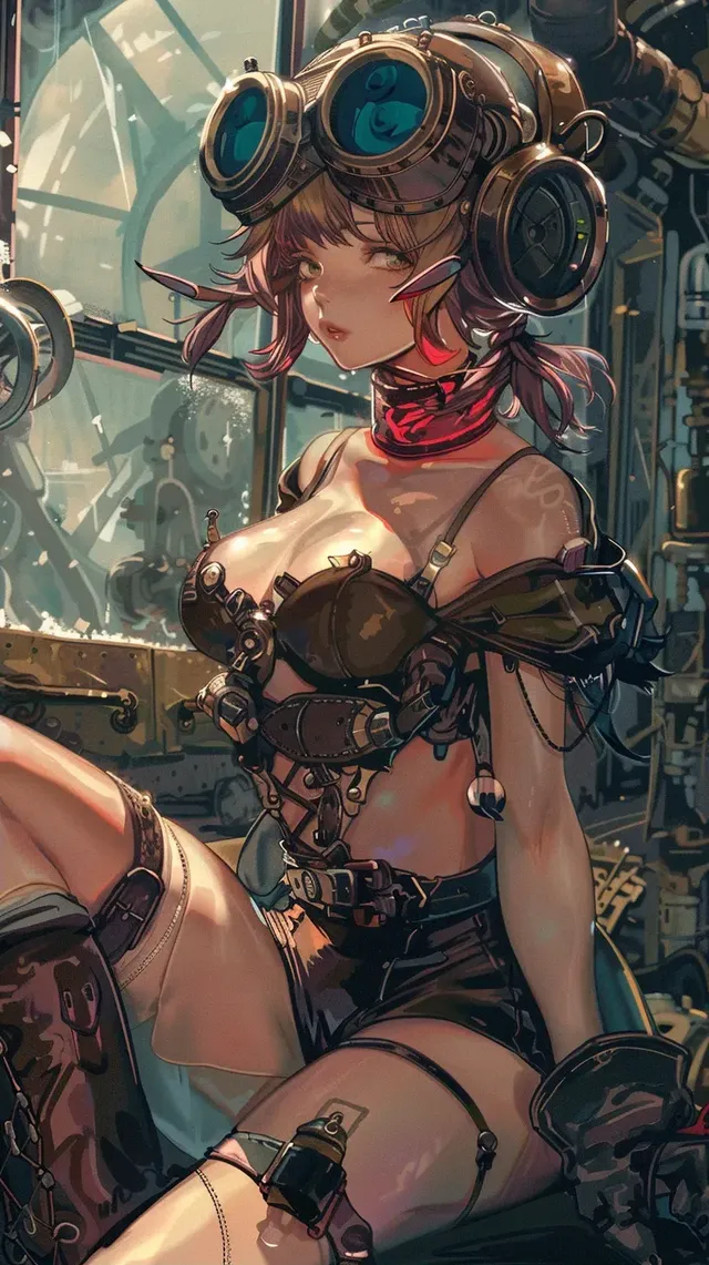 Steampunk Girl Horseback Riding in Eiichiro Oda Style