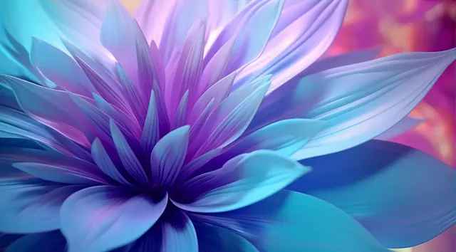 Surreal Turquoise and Purple Flower