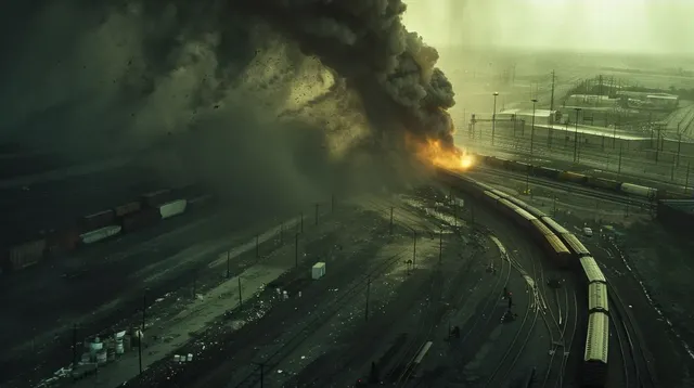 Tornado Over Train Yard