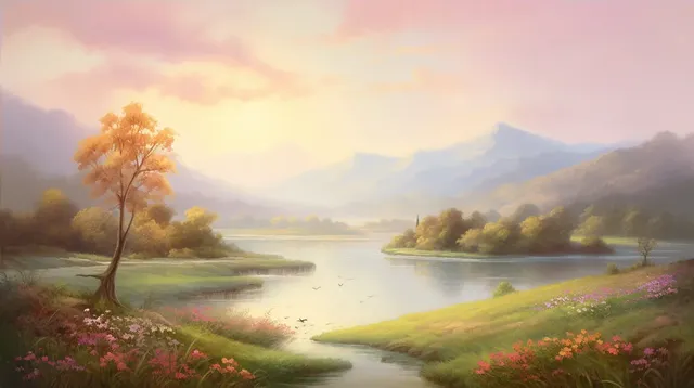 Tranquil Landscape A Pastel Dream