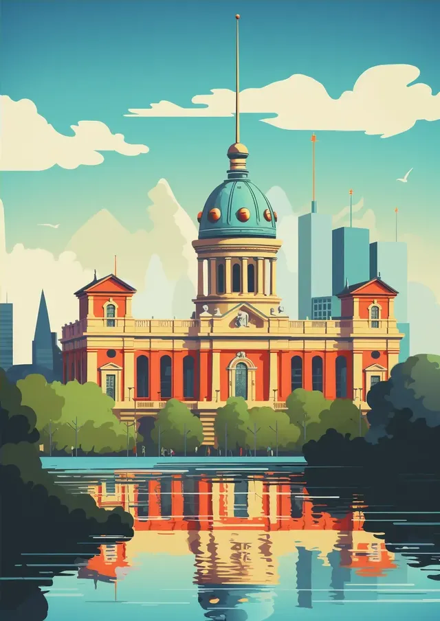 Vibrant Retro Berlin Travel Poster