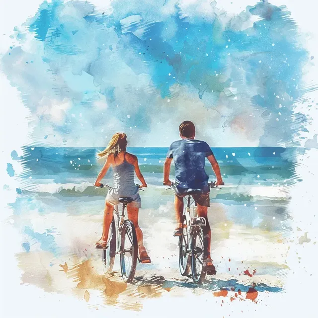 Watercolor Couple on Beach Icon