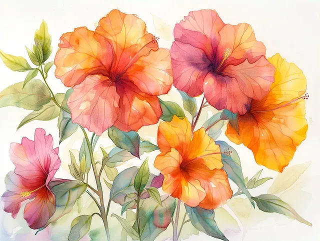 Watercolor Flowers in Demers and Lommers Style