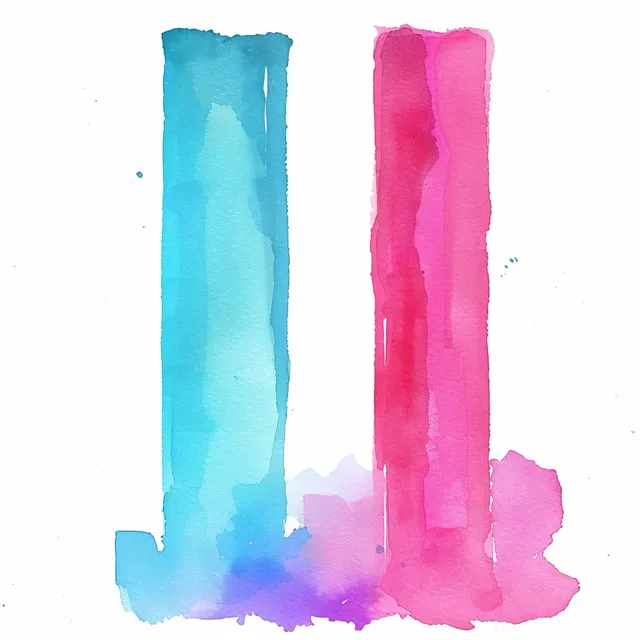 Watercolor of Turquoise and Fuchsia Progress Bars