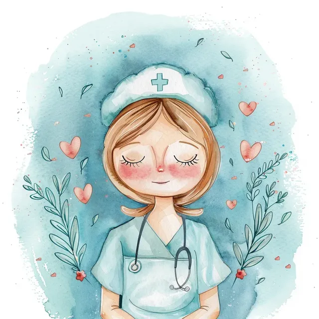 Whimsical Nursing Watercolour Clipart